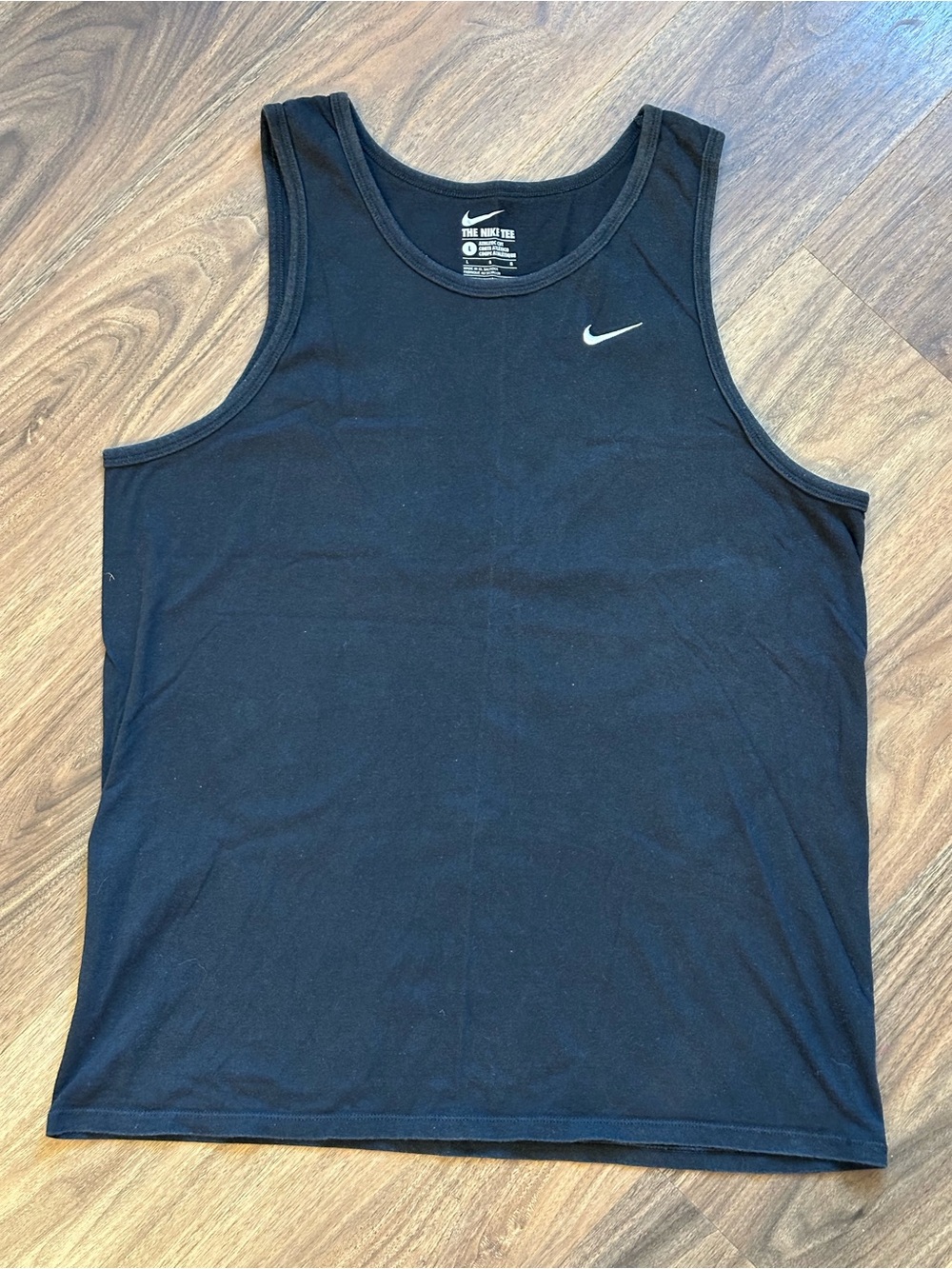 Nike Black Men's Athletic Tank with White Swoosh